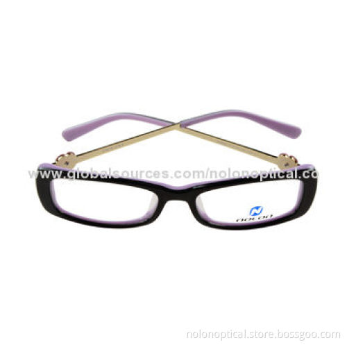 Fashion Acetate Optical Frames with Metal Temple of Nice Metal Trim